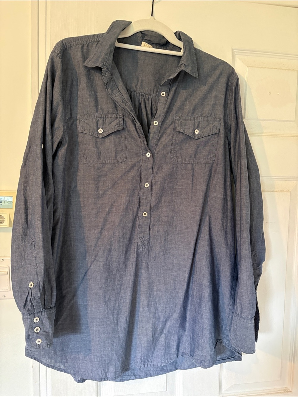 J. Crew Women’s Chambray Cotton  Casual Button-Down tunic